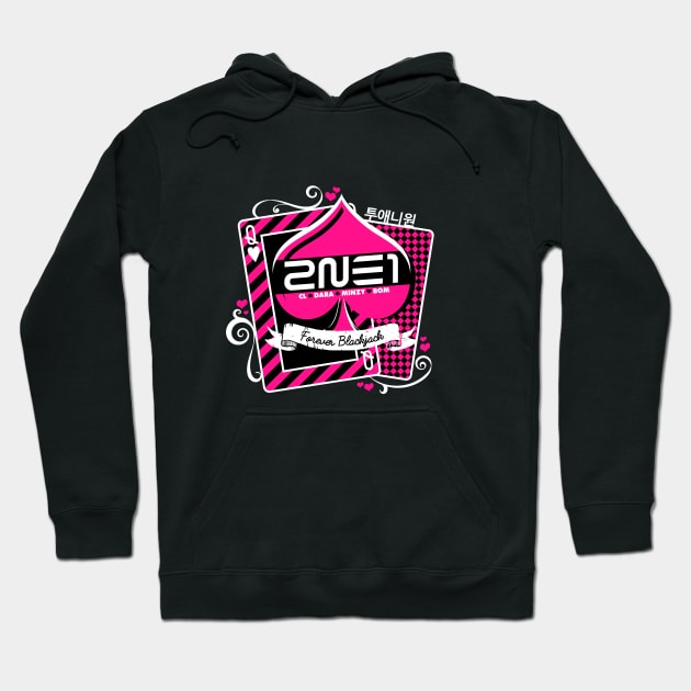 2NE1 Forever Blackjack Hoodie by skeletonvenus